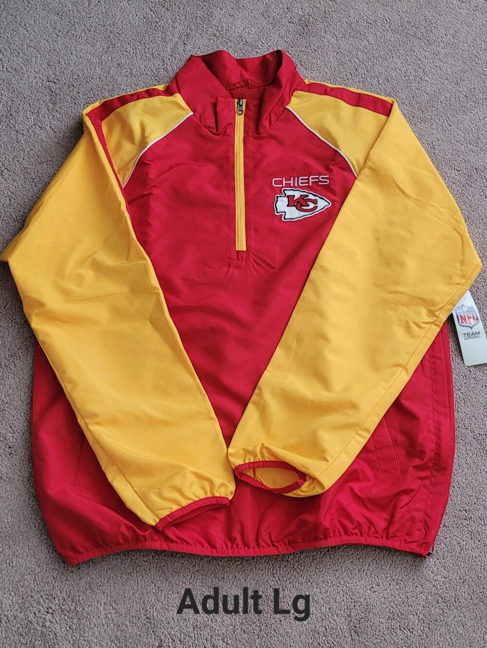 Kansas City Chiefs Adult Red and Yellow Pullover Jacket